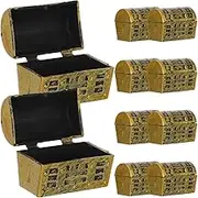 Homoyoyo 10pcs Mini Pirate Treasure Chests: Mini Treasure Chest Party Favors, Plastic Chests with a Finish Pirate Jewelry Box Games Set Birthday Party Favors Supplies