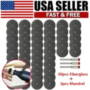 50 discos rotativos corte reforzados fibra vidrio1/8" + 3 mandriles