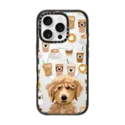 iPhone 16 Pro Impact Case MagSafe Compatible Poodle coffee clear phone case for unique dog breed lovers