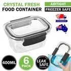6PK 400ml Air-Tight Container Leak Safe Food Storage Organiser Freezer Safe AU