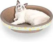 ROMOHOM Oval Cat Scratcher Lounge Cardboard Scratch Pad Large Bed Scratching Box with Catnip