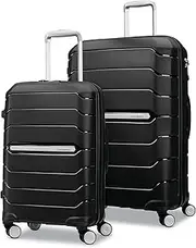 [Samsonite] Freeform Hardside Expandable with Double Spinner Wheels, Black, 2-Piece Set (Carry-on/Large), Freeform Hardside Expandable with Double Spinner Wheels