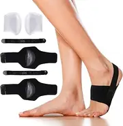 GerdfeiTawtab 2 Pair Silicone Arch Support Braces & Arch Support Half Sleeves with Gel Inserts, Women Men Foot Brace for Flat Feet Plantar Pain Fasciitis Relief