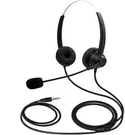 3.5mm Wired Computer Headset with Microphone Dual-Ear Headphones Universal Office Call Center Headphone Suitable for Phone Operator Computer PC Laptop Gaming Chatting Network Teaching Video