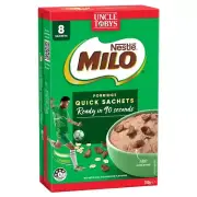 Nestle Milo Porridge Quick Oats Sachets 8 Pack