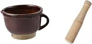 Fonowx Mortar and Pestle Set Manual Pottery Pestle Spice Mortar for Garlic Gingers