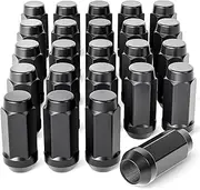M14x1.5 Lug Nuts with Cone Seat, 3/4" 19mm Hex 4.8x2.2cm Blackened Wheel Lug Nuts Set of 24