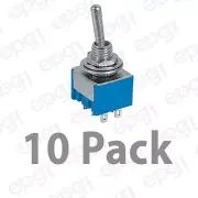 10 PACK - DPDT (ON/ON) MINIATURE TOGGLE SWITCH 6AMPS @ 125VAC #MTG3-10PK