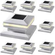 Dynaming 8 Pack Solar Post Lights, Outdoor Decorative Post Cap Light, Solar P...