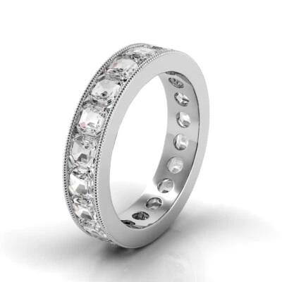 3.5ctw Asscher Diamond Channel Set Eternity Band in Platinum (F-G/VS2)