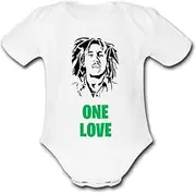 [Psychobaby] BOB MARLEY ONE LOVE Personalised Unique Baby Vest Baby Grow Babygrow Cute Novelty Boys Girls Unisex Funny