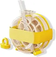 My Crush Cup Ice Cube, Ice Bottle Cup, 2 in 1 Zero Touch Press ICES Cube Mold Water Bottle with Lid and Bin, Easy Press to Release Vertical ICES Cubes Tray (Yellow)
