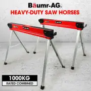 Baumr-AG 2 x 500kg Sawhorse Steel Saw Horses Jobsite Table Folding Carpentry
