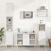 Bathroom Vanity Sink Cabinet High Gloss White 80x33x60 cm Engineered Wood