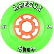 ABEC 11 Wheels Refly 90mm 74a Lime/ Orange Skateboard Wheels 4 Pack