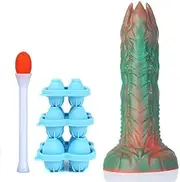 Nothosaur Audrey II Ovipositor Dildo, Egg-Laying Dildos Synthetic Sex Toys, Gelatin Eggs Scatterers, Platinum Silicone Oviposition with Egg Models and Booster, Egg Layer S 6.7 Inch Rainforest Green