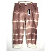 One Teaspoon Heartline 1982's High Waist Balloon Jeans in Mud Size 34 NWT