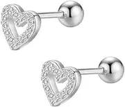 [Generic] Women's Super Sparkling Love Earnail Tide Screw Tightening Advanced Ear Care Hole Cochlear Small Ear Bone Nail