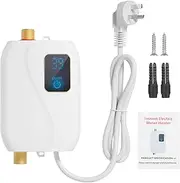 Instant Water Heater,220V 3500W Electric Tankless Hot Water Heater with LCD Display for Bathroom Kitchen Washing