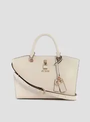 GUESS Women's White Queensland Luxury Satchel Bag