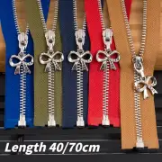 1Pc 3# Metal Zipper Open End Copper Teeth Zip Bow zipper Head for Sewing