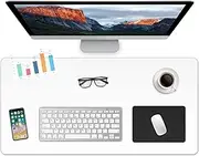ProValley Clear Desk Pad Mat Blotter on Top of Desks 14 x 24 Inches Transparent PVC Writing Desk Mat for Desktop Small Plastic Table Mat Waterproof Table Cover Desk Protector with Mouse Pad for Office