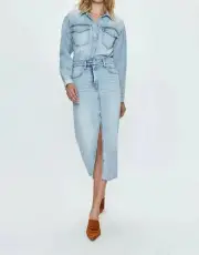 Pistola amira denim midi dress in Riviera - size M