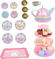 Generic 1 Set Set Play House Tea Set Kitchen Afternoon Tea Making Educational Dessert Tower Play House Tinplate Colorful