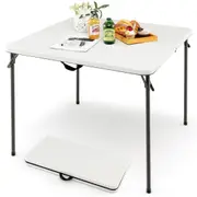 Costway Folding Camping Table Outdoor Portable Desk w/Carry Handle Picnic Hiking Fishing BBQ White