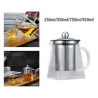 Glass Teapot with Stainless Steel Infuser Filter for Iced Tea Juice Coffee