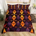 Duvet Cover Set Twin Size,Geometric Rhombus Pattern Bedding Set Kids Girls Boys