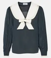 [Rixo] Rixo Eimer silk blouse AU 16 blue