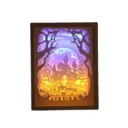 3D Paper Carving Night Lights Battery Power Supply LED Table Lamp Christmas Halloween Carved Decor Lamp Birthday Gifts Halloween eva