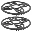 2Pcs Cast Iron Trivet Non Slip Wok Pan Support Rack Gas Hob Ring Table Mats