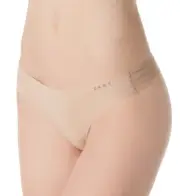 DKNY Womens Nude Modern Lines Laser-Cut Flat Thong Panty Size Large