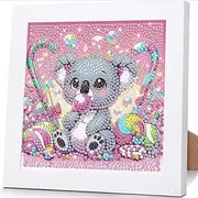ajepon Koala Diamond Art Kits for Kids with Frame,Koalas Diamond Art for Kids Ages 8-12,Animal Diamond Painting Kits for Kids with Beautiful Package for Gift Home Wall Decor(7x7inch)