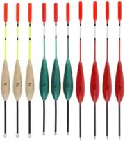 10pcs Fishing Bobbers Fishing Floats and Bobbers, Wood Slip Bobbers Fishing