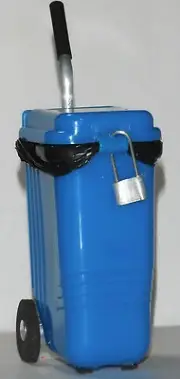 Dollhouse miniature handcrafted 1/12th scale Medical disposal bin blue