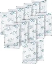 50 Gram [12 Packs] Silica Gel Desiccant Packets Microwave Fast Reactivate Moisture Absorbers Bags with Transparent Silica Gel Beads for Food Storage, Moisture Packs for Jewelry Shoes Boxes Electronics Storage