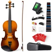 Violin Size for Kids Beginners Full Set 1/4 Gradient Brown & Solid Wood Sides