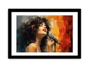 Girl Singing Modern Art Framed print Art Poster