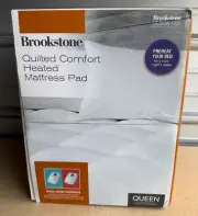 Brookstone Dual Zone Heated Quilted Mattress Pad Queen 60"x80" Sealed In Box