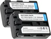 2 Packs 7.2V 2200mAh NP-FM55H/FM50 Battery for Sony DSC-F707 DSC-F717 DSC-F828 DSC-D700 DSC-FX77 DSC-S30 DSC-S50 DSC-R1 TRV6E TRV8E TRV10E TRV11E