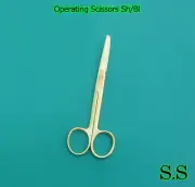 Operating Scissors Sharp-Blunt 6" Curved Full Gold Surgical Instruments