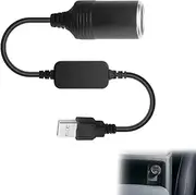 USB To Cigarette Lighter Adapter，5V USB A Male To 12V Car Socket Female Converter for Driving Recorder, GPS, E-Dog, Dash Cam, Car Purifier