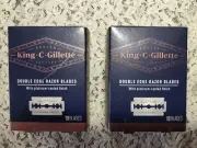 KING C GILLETTE DOUBLE EDGE RAZOR BLADES-PLATINUM COATED-2 BOXES 10 EA. 20 TOTAL