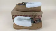 Muk Luks Sia Moccasin Slippers Womens 6 Brown Suede Wool Blend Slip On Shoes NWB