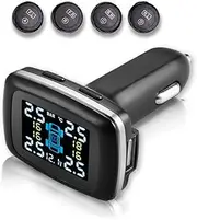 Rynomate Tire Pressure Monitoring System, External TPMS 12V Socket 4 Sensor, Cigarette Lighter Socket Charging Method