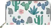 [Hemasa] Cactus Pattern Print Long Leather Purse Card Holder/Money Bag/Female Clutch Bag