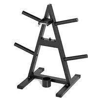A-Frame Weight Plate Tree for 1" Olympic Plates - Holds 300 lbs, Dumbbell Rack and Home Gym Storage Stand - Organize Your Workout Area !